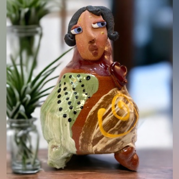 Vintage Other - Vintage ceramic art pottery figurine or bud vase. Southwestern design. Sculpture